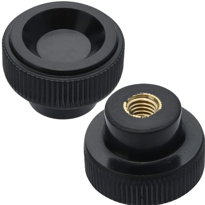 Knobs - Disc - Female Knurled Plastic