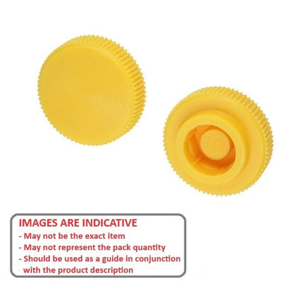 1053310 | KM050M-016-KNU-Y (10 Pcs) --- Thumb Knobs - M4 - 4.00mm - - Use Own Screw 16x6.5 mm For Cap Screws - Plastic Knob