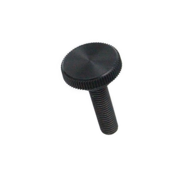 1043280 | KM029C-008-0635-KNU-B --- Thumb Knobs - 4-40 UNC - 2.85mm - 7.94x6.4 mm Male With Cap Screw - Plastic with Insert Knob