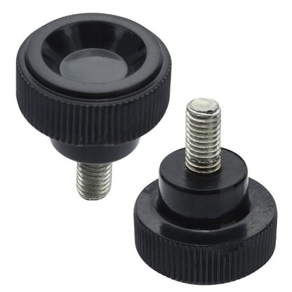 1225839 | KM060M-025-KND30-PH --- Disc Knobs - M6 - 6x1mm - 24.5x30 mm Male Knurled Plastic - Steel Knob