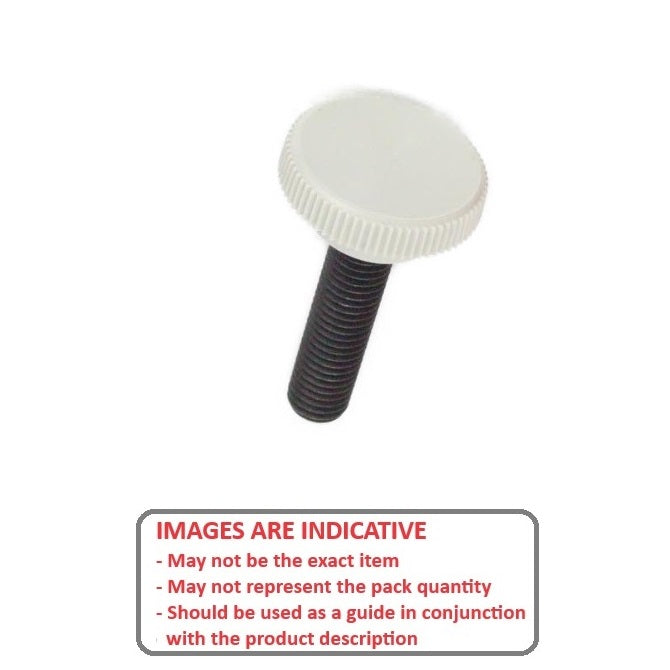 1072443 | KM064C-025-3810-KNU-G (10 Pcs) --- Thumb Knobs - 1/4-20 UNC - 6.35mm - 25.4x38.1 mm Male With Cap Screw - Plastic Knob
