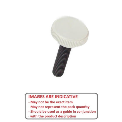 1043281 | KM029C-008-0635-KNU-G (2 Pcs) --- Thumb Knobs - 4-40 UNC - 2.85mm - 7.94x6.4 mm Male With Cap Screw - Plastic Knob