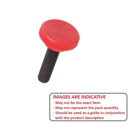 1049858 | KM035C-010-1270-KNU-R --- Thumb Knobs - 6-32 UNC - 3.5mm - 9.53x12.7 mm Male With Cap Screw - Plastic with Insert Knob