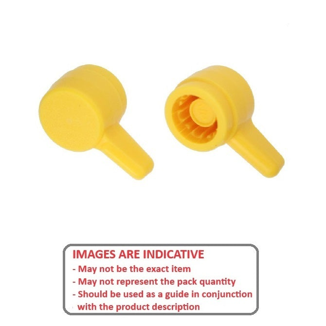 1077980 | KM079-021-L-Y (10 Pcs) --- Thumb Knobs - 5/16 - 7.94mm - - Use Own Screw 21.43x13.5 mm For Cap Screws - Plastic Knob