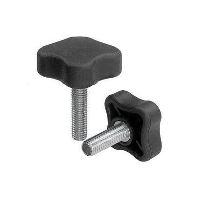 1057422 | KM048C-020-4L19 --- Lobe Knobs - 10-24 UNC - 4.76mm - 20.07x19.1 mm Four Lobe - Plated Steel Knob
