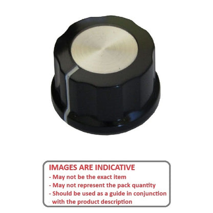 1145657 | KPT-35-SK (6 Pcs) --- Pointer Knobs - Diameter Tapered 28 mm with Skirt 35mm 18 mm - 6.35mm Diameter with Grub Screw 12mm Deep Skirted Standard - Plastic Knob