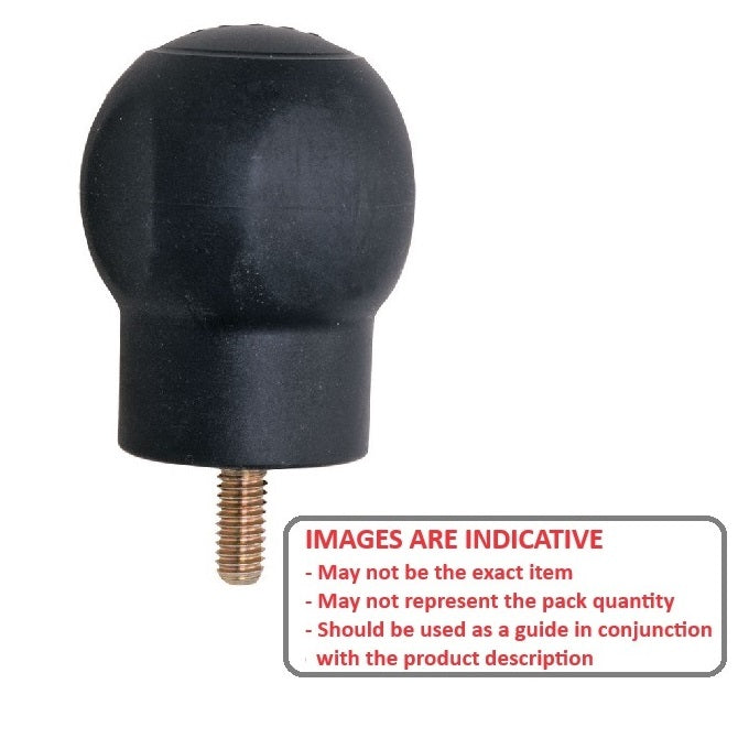 1086724 | KM095C-050-R-SFT --- Round Male Soft Knobs - 3/8-16 UNC - 9.53mm - 50x62 mm - Rubber Knob