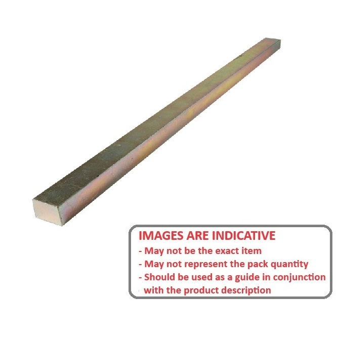 1135950 | 2R-0254-0318-0300-KZU (Each) --- Rectangular Keysteel Lengths - 25.4x31.75x300 mm - Carbon Steel 1045 Zinc Plated
