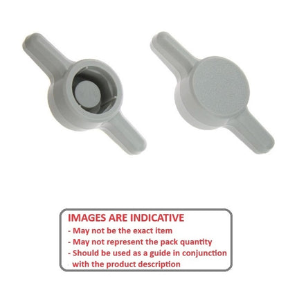 1062635 | KM050M-026-TEE-G (10 Pcs) --- Thumb Knobs - M5 - 5mm - - Use Own Screw 26x6.6 mm For Cap Screws - Plastic Knob
