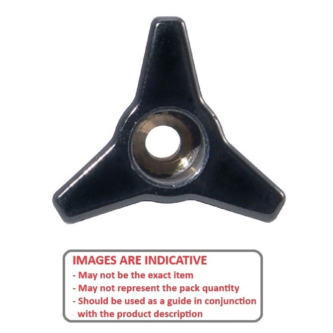 1059350 | KF048F-029-TRI-PF (3 Pcs) --- Tri Knobs - 10-32 UNF - 4.76mm - 28.58 - - Through Hole - Brass Knob