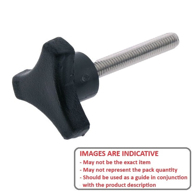 1073039 | KM064C-045-TRI-BHM --- Tri Knobs - 1/4-20 UNC - 6.35mm - 44.96 mm - 24.9 Male - Plated Steel Knob