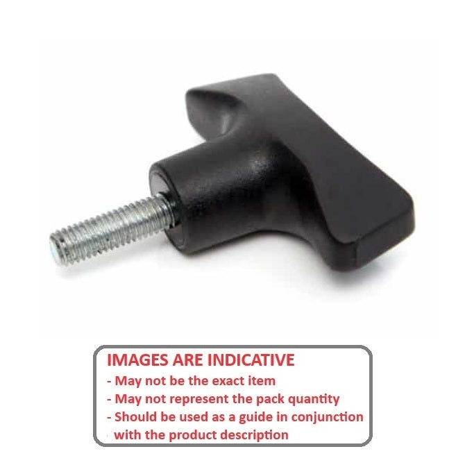 1082486 | KM080M-070-W --- Wing Knobs - M8 - 8x1.25mm - 70x30 mm Male - Plastic Knob