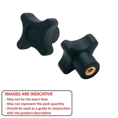 1072696 | KF064C-032-CS-SS --- Cross Knobs - 1/4-20 UNC - 6.35mm - 32x9.5 mm Female - Stainless Steel Knob