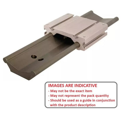 1174846 | PBC-755RS --- Guide System Two Piece Linear - 74.930 / 50.800 19.05x101.6 mm - Aluminium 6061-T6 with Ceramic Coated Rail and Frelon Gold self-lubricating