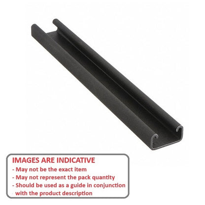 1227429 | PBC-208RS --- Crowned Roller Track System Linear - Black Powder Coated Rail 2438.4 mm Long - Order other components seperately - Powder Coated