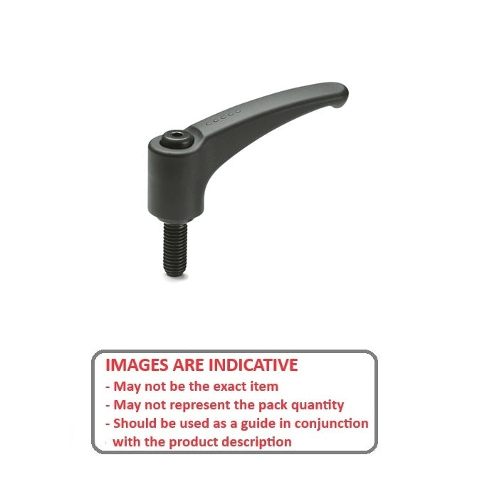 1091913 | KHD-340RS --- Adjustable Stud Handles - M10 - 10x1.5mm - 35 mm - Plastic with fibreglass reinforcement Handle