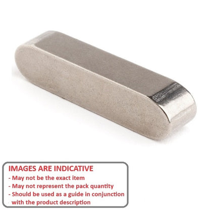1049435 | K-0300-0300-2000A-6 (Pack of 4)  --- Machine Keys - 3x3x20 mm - Stainless Steel 316 Similar to A4, 18-10 Key