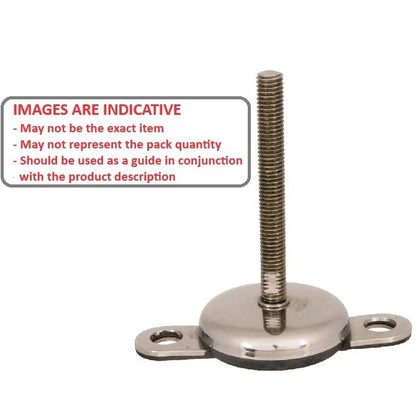 1102711 | MLM-127C-152-S4-AHY2 --- Levelling Studded Mounts - 1/2-13 UNC - 12.7mm - 74.9x22.1 mm Hygienic - Stainless Steel 304 Similar to A2, 18-8 HRB80 Mount