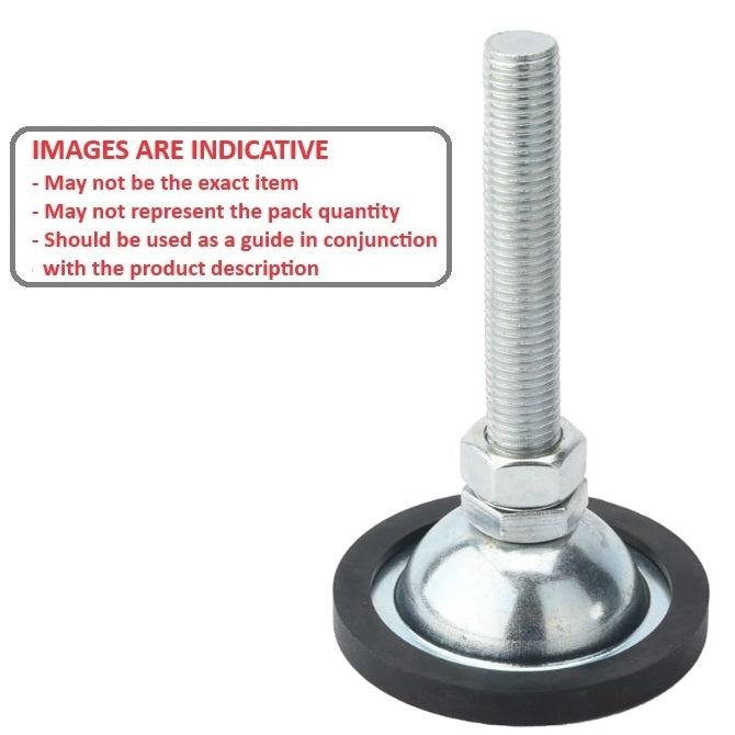 1098857 | MLM-120M-100-ZRP-ECO --- Levelling Studded Mounts - M12 - 12x1.75mm - 70x31 mm Economy - Steel - Zinc Mount