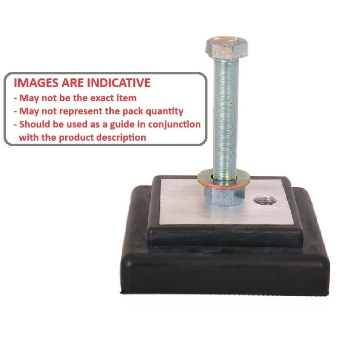 1186712 | MLM-4540-101-MC --- Levelling Studded Machine Mounts - 101.6 x 101.6 30.2 mm - 80  - Aluminium - Steel - Elastomer Duro 80 Mount