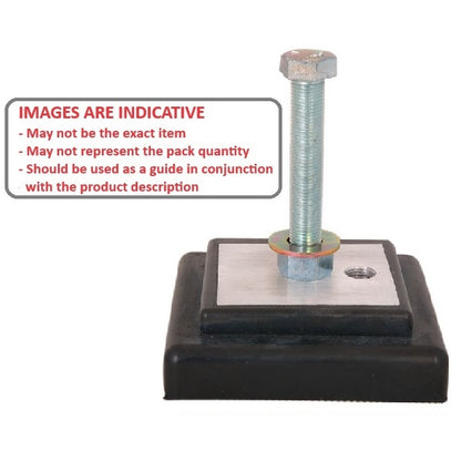 1199183 | MLM-1810-152-MC --- Levelling Studded Machine Mounts - 152.4 x 152.4 30.2 mm - 60  - Aluminium - Steel - Elastomer Duro 60 Mount