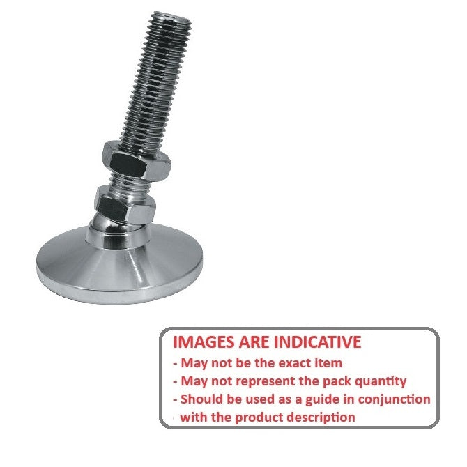 1091857 | MLM-100M-051-CNP --- Levelling Studded Mounts - M10 - 10x1.5mm - 32x22 mm Standard - Steel Mount
