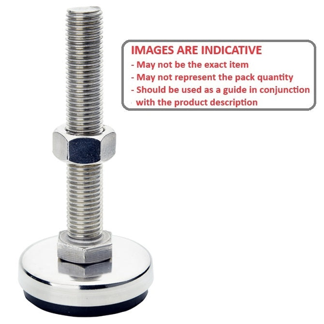 1123795 | MLM-200M-100-S4RP-I --- Levelling Studded Mounts - M20 - 20x2.5mm - 60x30 mm Industrial - Stainless Steel 304 Similar to A2, 18-8 HRB80 Mount