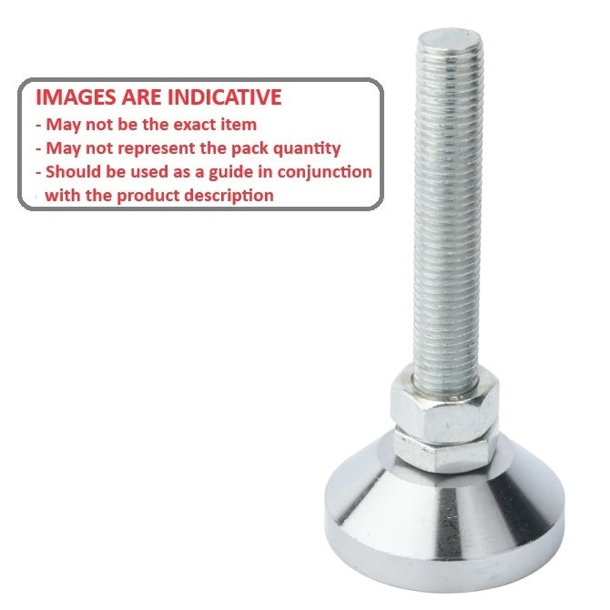 1129651 | MLM-240M-180-S4 --- Levelling Studded Mounts - M24 - 24x3mm - 80x37 mm Standard - Stainless Steel 304 Similar to A2, 18-8 HRB80 Mount