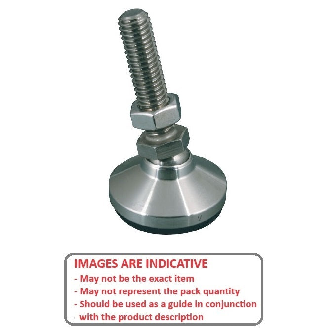 1088104 | MSM-095C-102-S3 --- Levelling Studded Mounts - 3/8-16 UNC -9.53mm- 31.8x22.2 mm - Stainless Steel 303/304 (Similar to A2, 18-8) HRB80