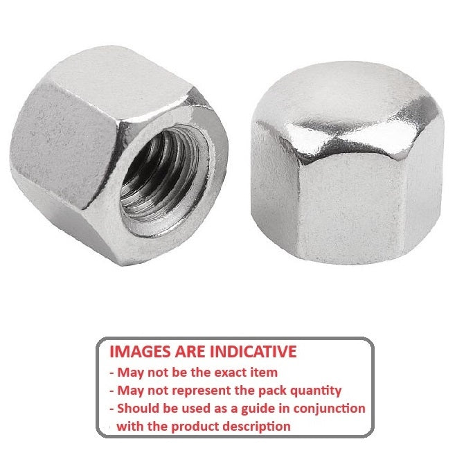 1063688 | NT050M-CP-S4 (10 Pcs) --- Cap Nuts - M5 - 5x0.8mm - 304 Stainless - 6.64 - 8.0 Nut