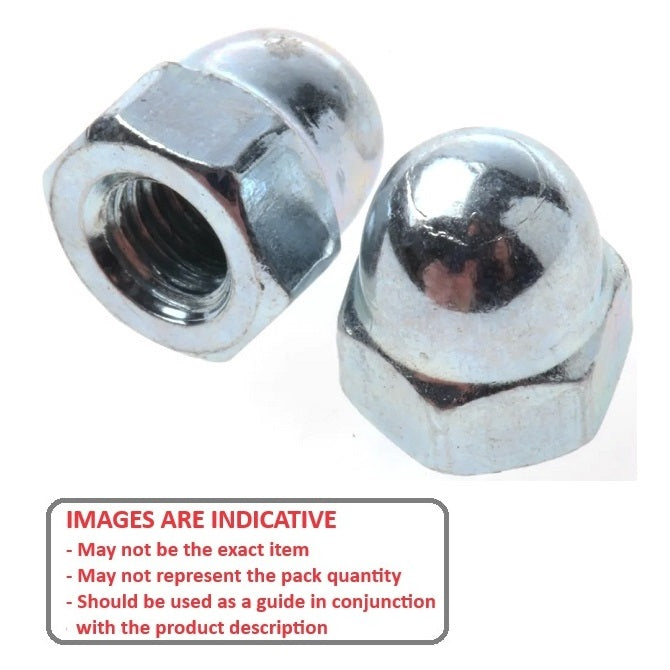 1095536 | NT127W-DM-CC (5 Pcs) --- Dome Nuts - 1/2-12 BSW - 12.7mm - Steel - Chrome Plated 23.81 mm Nut