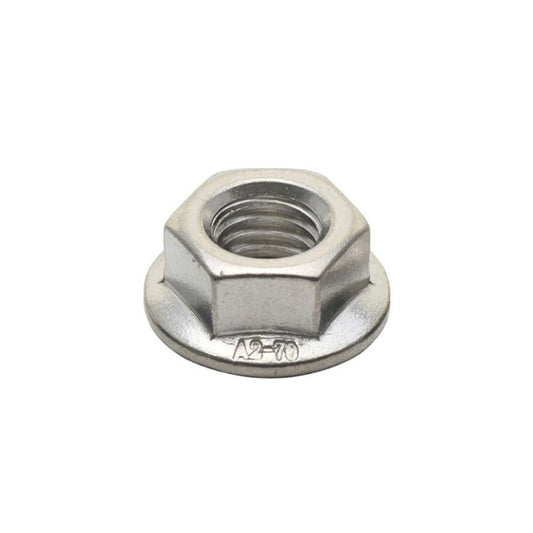 Flanged Nuts - M8 -8x1.25mm- Stainless Steel 7.2 mm