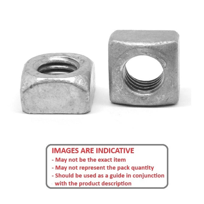 1054959 | NT042C-SQ-CZ (100 Pcs) --- Square Machine Screw Nuts - 8-32 UNC - 4.17mm - 12.294x3.3 mm