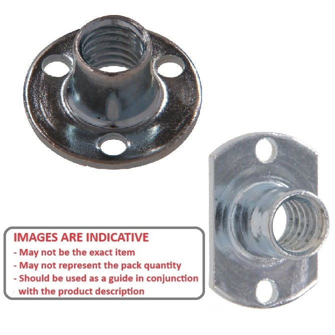 1069735 | NT064C-RW-CS (10 Pcs) --- Weld Steel Nuts - 1/4-20 UNC - 6.35mm - Round Base 19.05 mm