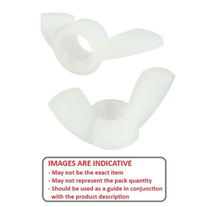 1051197 | NT040M-WG-NY (10 Pcs) --- Wing Nuts - M4 - 4x0.7mm - 14x8 mm - Natural Nylon 6.6 Nut