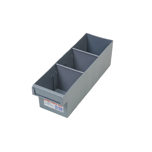 Grey Plastic Parts Boxes - 100x300x100 mm - Plastic