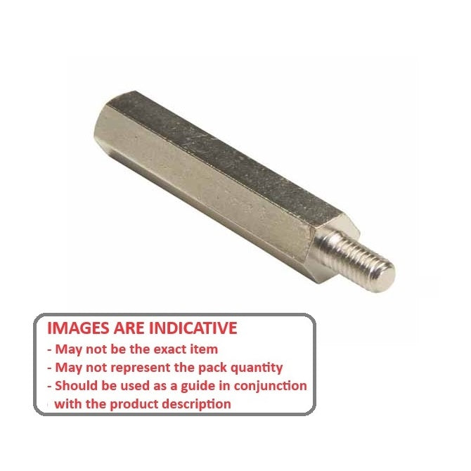 1044895 | SHX-TP-0300-05-028-BZ (10 Pcs) --- Threaded Pillars - M3 - 3x0.5mm - 8x20 mm - Brass Pillar