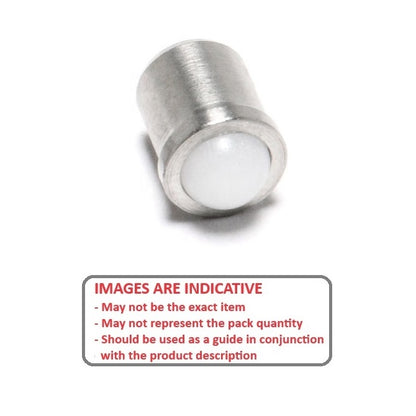 1059566 | PLBP-048-103-SA-044 --- Ball Push Fit Plungers - 4.78x10.3 mm - 17.8 N Stainless Body - Acetal Plunger