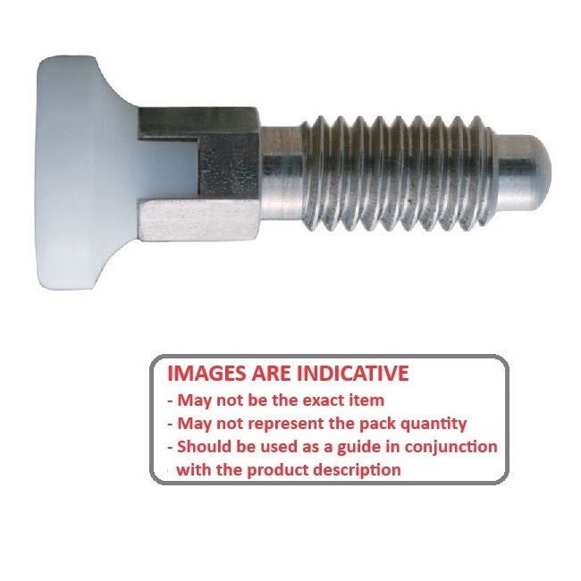 1086004 | PLST-095C-191-HSLLK-009 --- Spring Plungers - 3/8-16 UNC - 9.53mm - 19.1 mm - 1.1 N Acetal Handle - Stainless Steel Plunger
