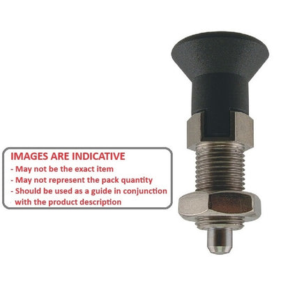 1081819 | PLIT-040-080-100-39-LKPN-S3 --- Indexing Pull Knob Plungers - M8 Fine - 8x1mm - 38.5 mm - 0.6 N Stainless and Plastic - Stainless Steel 303 Similar to A2, 304, 18-8 Plunger