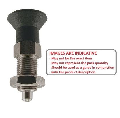 1081823 | PLIT-040-080-100-39-KPN-S3 --- Indexing Pull Knob Plungers - M8 Fine - 8x1mm - 38.5 mm - 2.7 N Stainless and Plastic - Stainless Steel 303 Similar to A2, 304, 18-8 Plunger