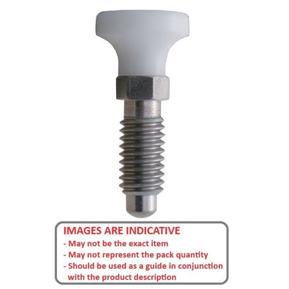 1066391 | PLST-060-130-HS-002 --- Spring Plungers - M6 - 6x1mm - 13 mm - 0.5 N Acetal Handle - Stainless Steel with Acetal Plunger