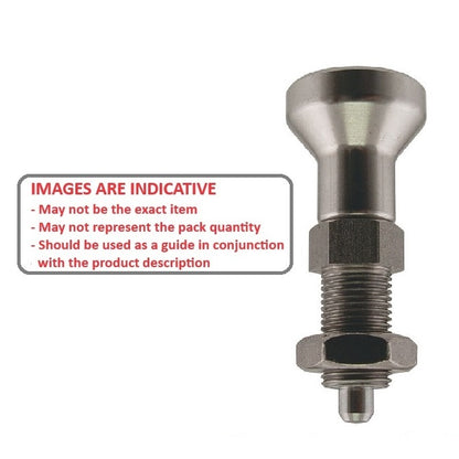 1081994 | PLIT-040-080-100-43-KPN-S3F (Each) --- Indexing Pull Knob Plungers - M8 Fine - 8x1mm - 43 mm - 2.7 N - Stainless Steel 303 Similar to A2, 304, 18-8 Plunger