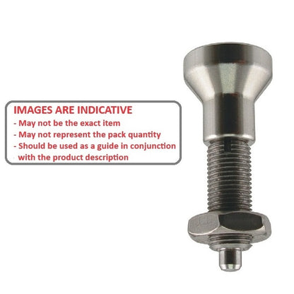 1124028 | PLIT-100-200-150-83-KPUN-S3F --- Indexing Pull Knob Plungers - M20 Extra Fine - 20x1.5mm - 83 mm - 6.8 N No Collar - Stainless Steel 303 Similar to A2, 304, 18-8 Plunger