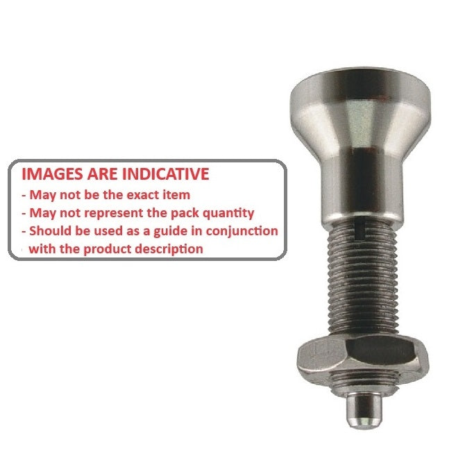 1081983 | PLIT-040-080-100-43-KPUN-S3F --- Indexing Pull Knob Plungers - M8 Fine - 8x1mm - 43 mm - 2.7 N No Collar - Stainless Steel 303 Similar to A2, 304, 18-8 Plunger