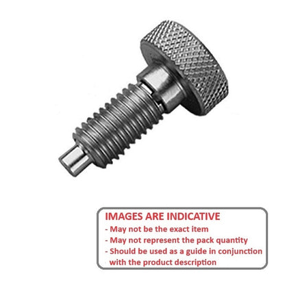 1060959 | PLST-050-100-HKS-013 --- Spring Plungers - M5 - 5x0.8mm - 10 mm - 2.2 N Knurled Handle - Stainless Steel Plunger
