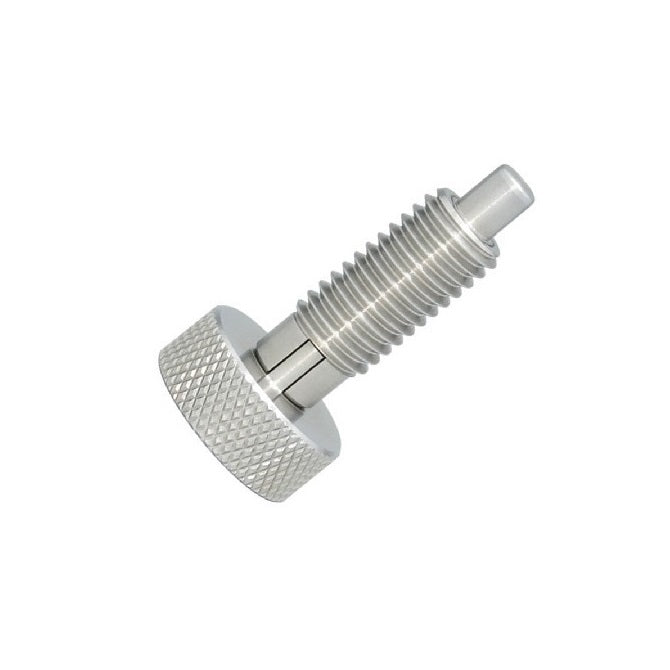 Spring Plungers - 1/4-20 UNC - 6.35mm - 10.2 mm - 2.2 N Knurled Handle - Stainless Steel