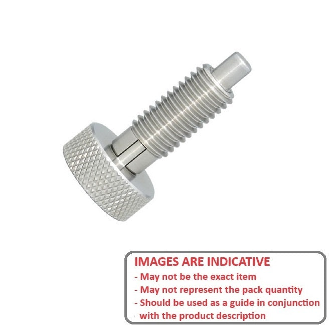 1071079 | PLST-064C-102-HKSLLK-009 --- Spring Plungers - 1/4-20 UNC - 6.35mm - 10.2 mm - 2.2 N Knurled Handle - Stainless Steel Plunger