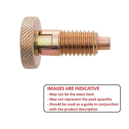 1071081 | PLST-064C-102-HKCLLK-009 --- Spring Plungers - 1/4-20 UNC - 6.35mm - 10.2 mm - 2.2 N Knurled Handle - Steel Plunger