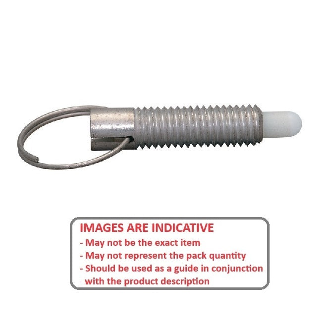 1102077 | PLST-127C-365-RASL-022 --- Spring Plungers - 1/2-13 UNC - 12.7mm - 36.5 mm - 11.1 N Pull Ring - Stainless Steel Body with Acetal